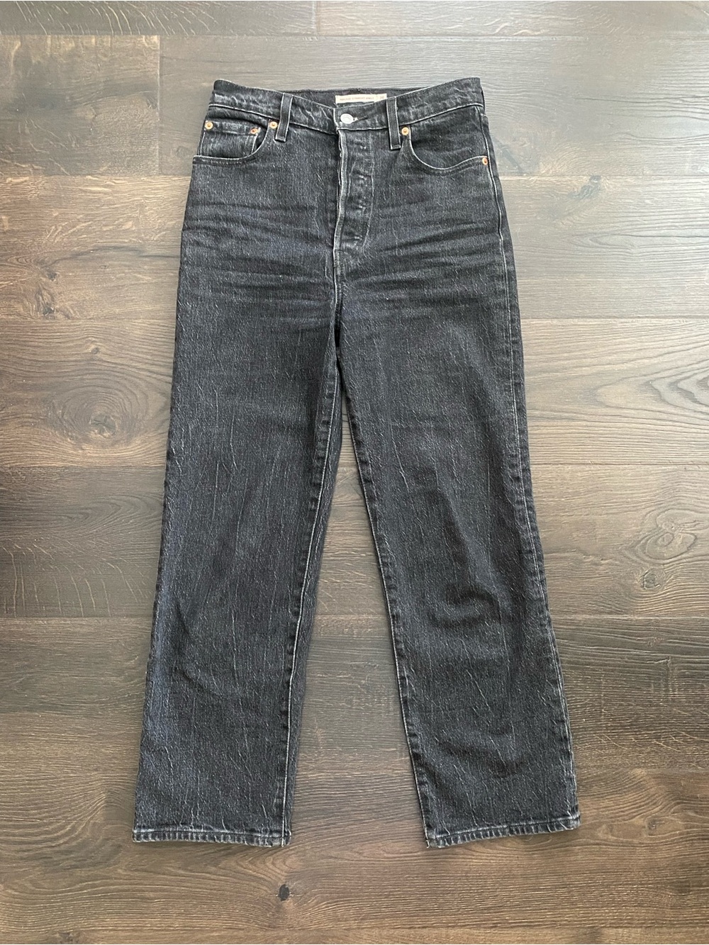 Levi’s Ribcage Straight Ankle Jeans W26 Black